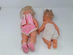 6 WELL LOVED VINTAGE DOLLS