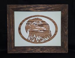 Framed Wooden Eagle