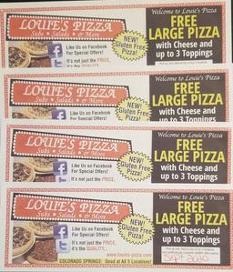 Louie's Pizza (any Location) Value $60