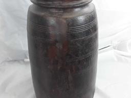 LARGE WOODEN JUG FROM INDIA  17.5" H