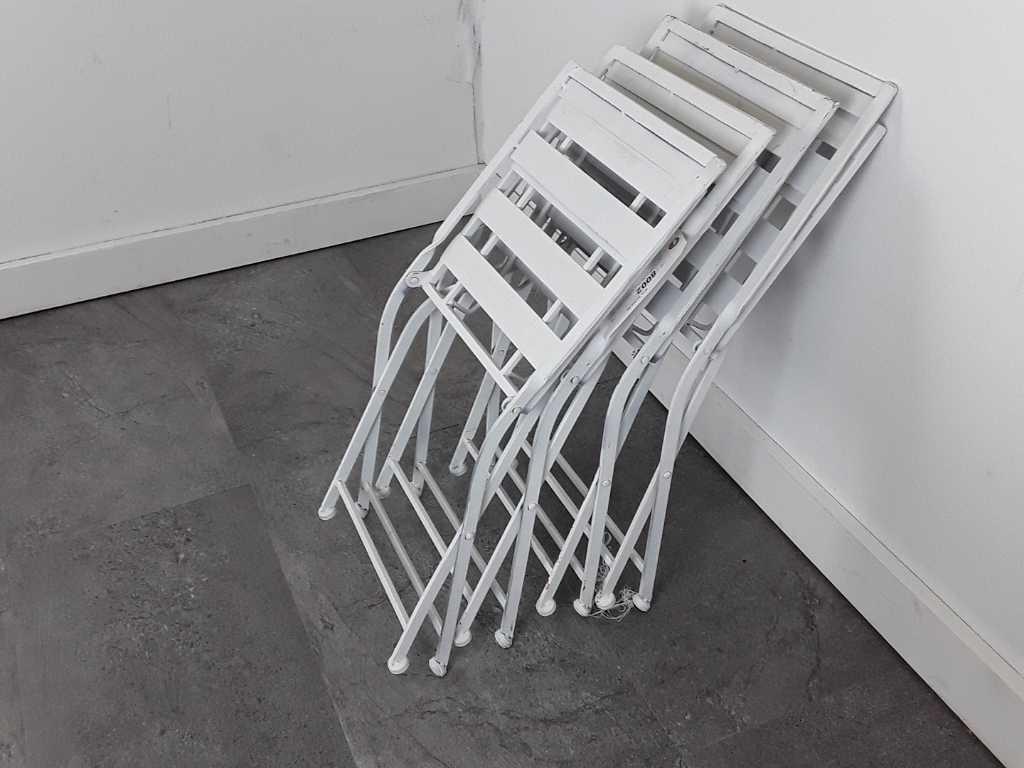 4 CHILDRENS METAL FOLDING CHAIRS WHITE
