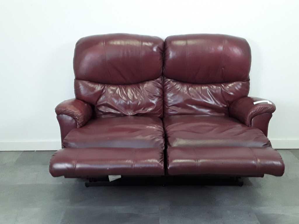 LAZY BOY LOVE SEAT BURGUNDY LEATHER 2 RECLINERS