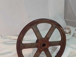 VINTAGE INDUSTRIAL  PULLEY 8..5" DIAM