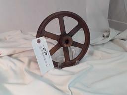 VINTAGE INDUSTRIAL  PULLEY 8..5" DIAM