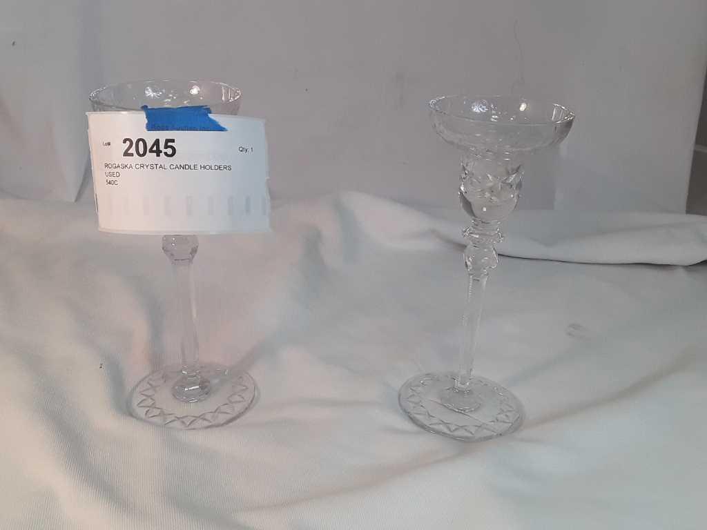 ROGASKA CRYSTAL CANDLE HOLDERS