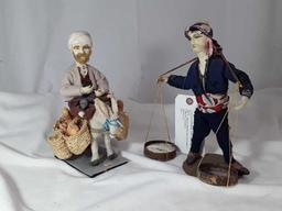 2  VINTAGE HANDMADE TURKY SOUVENIER DOLLS