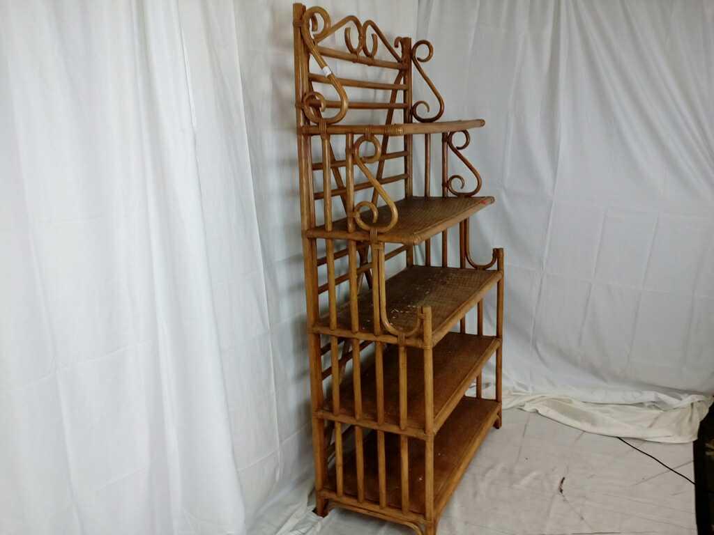 Bent cane bakers rack.