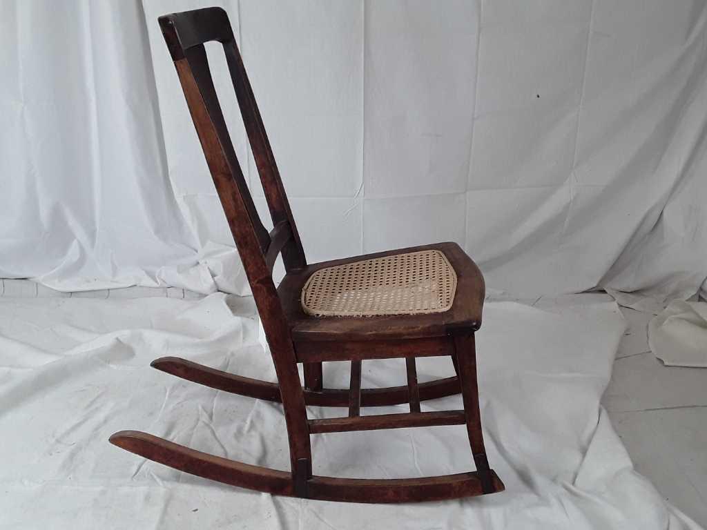 VINTAGE ROCKER W/CANE SEAT SOME CHIPS IN BACK'