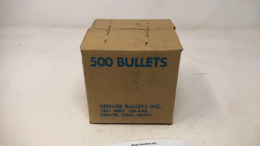 1 Box of 500 .38 SWC Caliver Bullets.