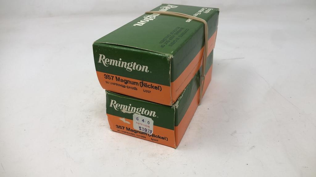 2 Boxes of Remington Empty .357 Mag. Cases