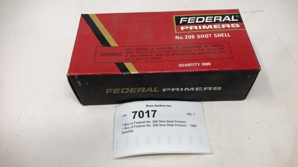 1 Box of Federal No. 209 Shot Shell Primers.