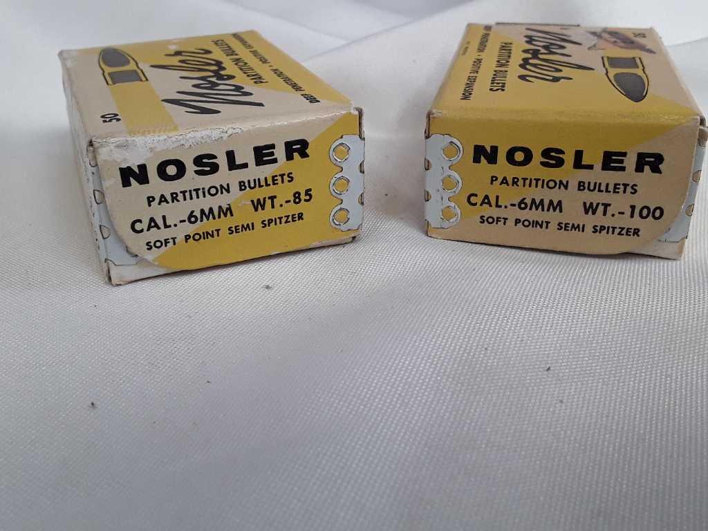 2 Boxes of Nosler 6mm Cal. Bullets.