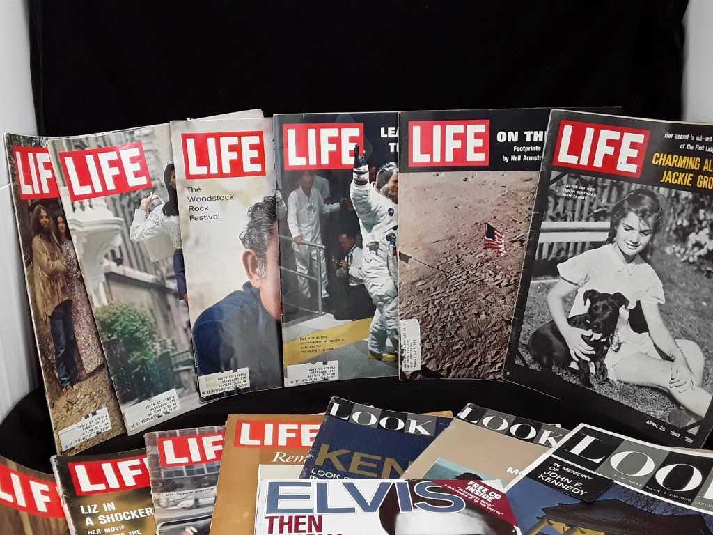 10 'VINTAGE' LIFE & 3 'LOOK' MAGAZINES