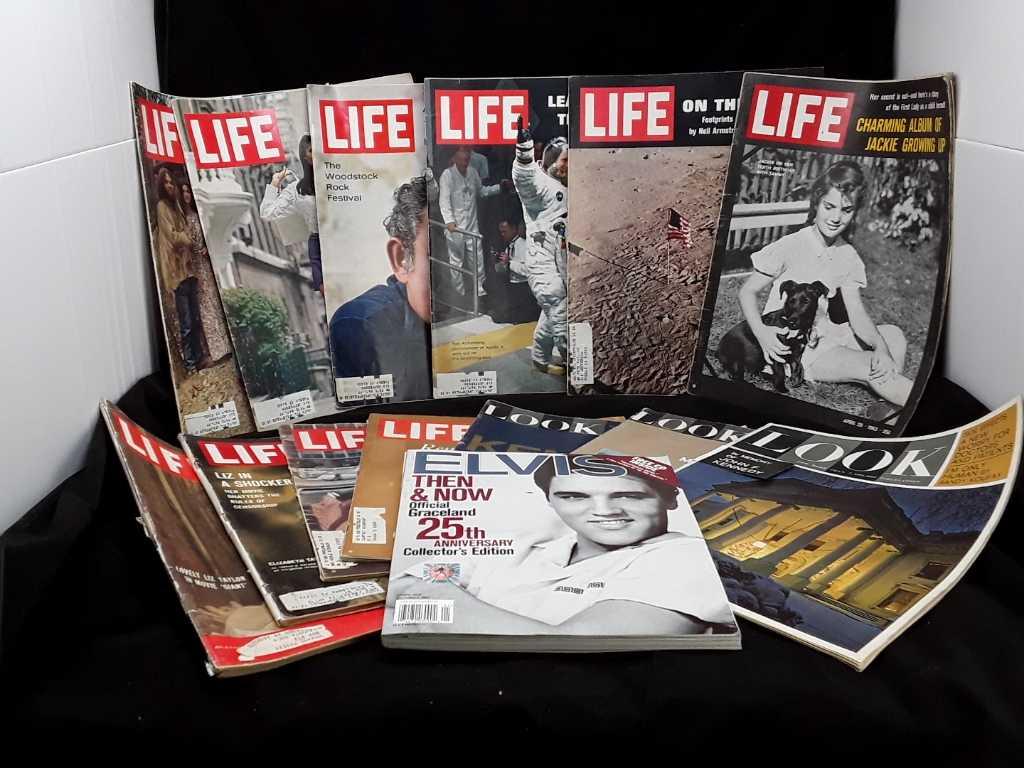 10 'VINTAGE' LIFE & 3 'LOOK' MAGAZINES