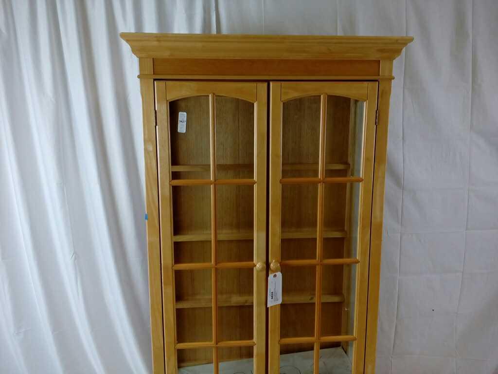 Light Wood Glass China Cabinet