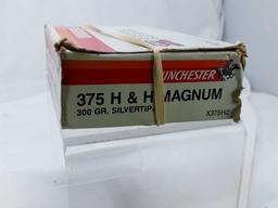 1 BOX OF WINCHESTER 375 H & H CALIBER AMMO