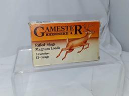 1 BOX OF GAMESTER BRENNEKE 12 GAUAGE AMMO