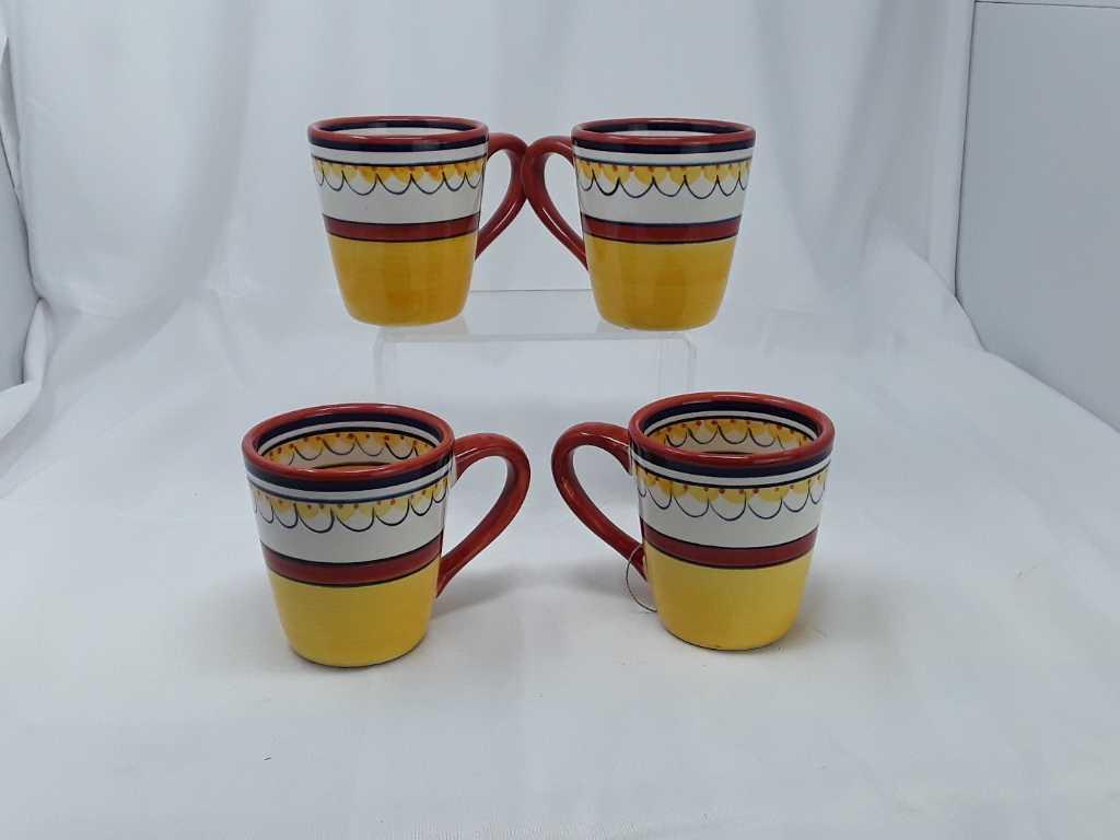 4 Clay Coffee Mugs