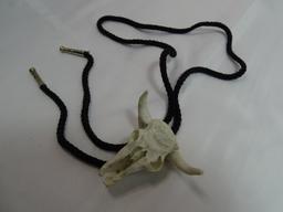 Cattle Skull Replica Bolo Tie w/ 34" Black Cord