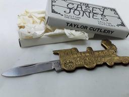 Casey Jones Train Engine Pocket Knife & Cuff Links