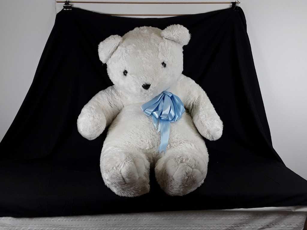 LARGE STUFFED BEAR WITH BLUE RIBBON - 28" X 42"