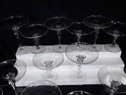 16 GLASS CANDLE HOLDERS - 2 KINDS - 6" AND 5" TALL