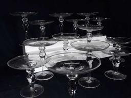 16 GLASS CANDLE HOLDERS - 2 KINDS - 6" AND 5" TALL