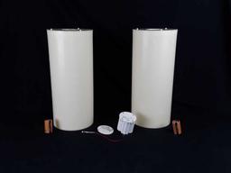 2 LARGE ELECTRIC PILLAR CANDLES - 8" X 18"