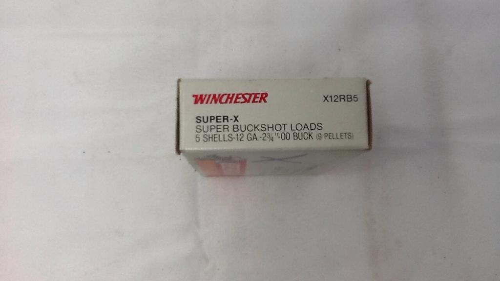 1 BOX WINCHESTER 12 GAUGE SUPER BUCKSHOT AMMO