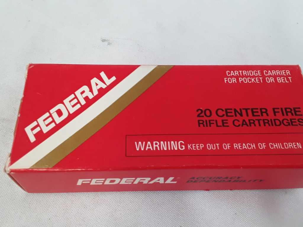 1 BOX OF FEDERAL 222 REMINGTON AMMO