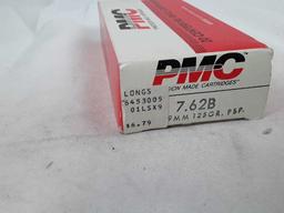 1 BOX OF "PRECISION MADE CARTRIDGES" 7.62X39 AMMO