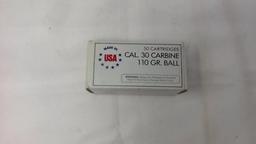 1 BOX OF WINCHESTER CAL. 30 CARBINE AMMO