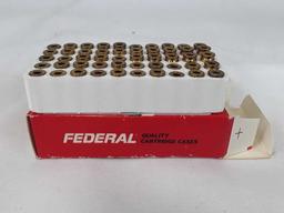 1 BOX FEDERAL 9MM CENTER FIRE CARTRIDGE CASINGS