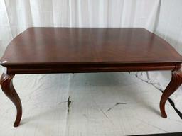 Dark Brown Wood Dining Table w/ 6 Chairs