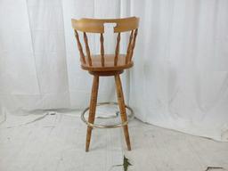 Wood Swivel Stool w/ Handle