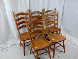 Wooden Oval Shaped Dining Table w/ 5 Chairs