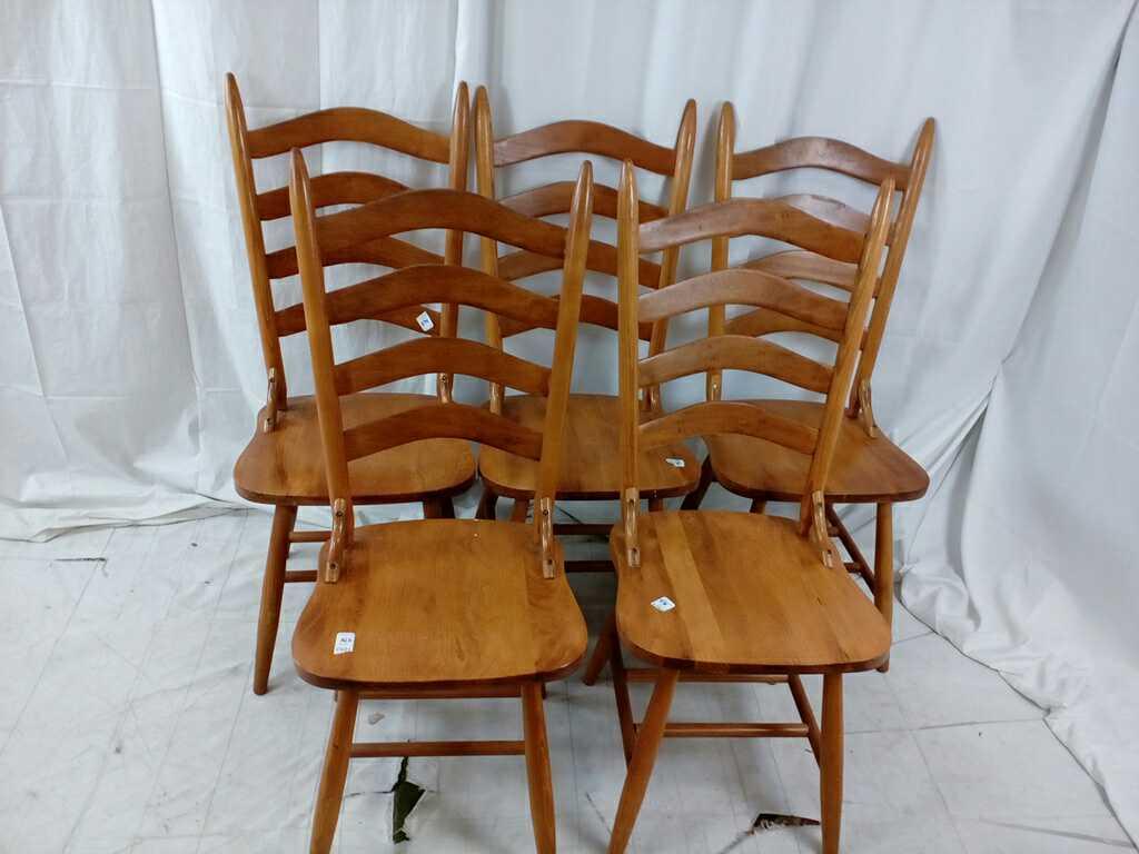 Wooden Oval Shaped Dining Table w/ 5 Chairs