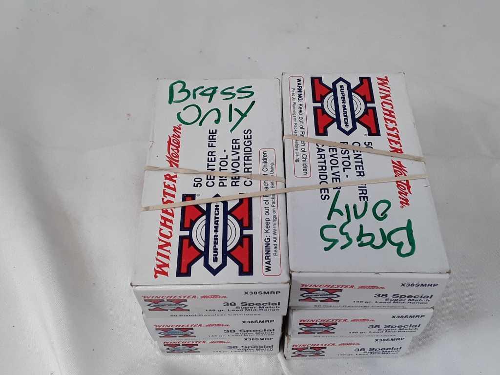 6 BOXES IF WUBCGESTER 38 SPECIAL BRASS ONLY