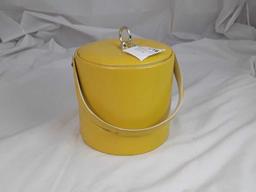 Mid Mod Yellow Vinyl Covered Ice Bucket