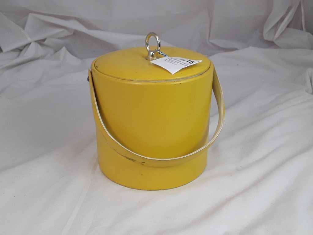 Mid Mod Yellow Vinyl Covered Ice Bucket