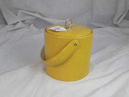 Mid Mod Yellow Vinyl Covered Ice Bucket