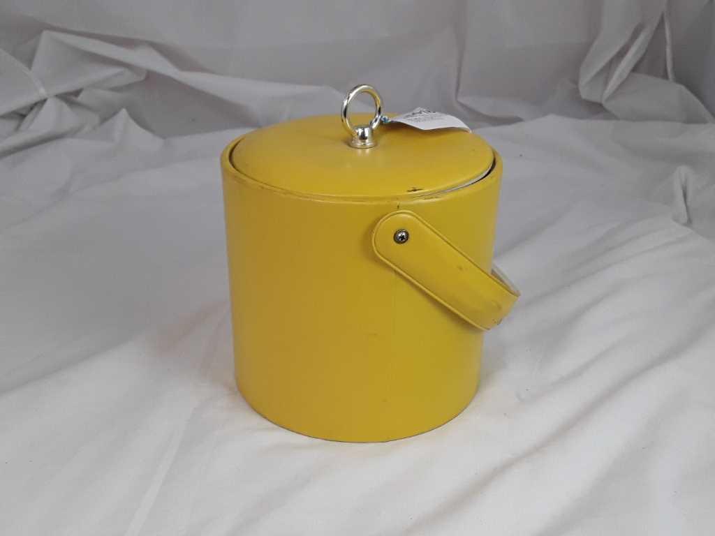 Mid Mod Yellow Vinyl Covered Ice Bucket