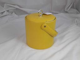 Mid Mod Yellow Vinyl Covered Ice Bucket