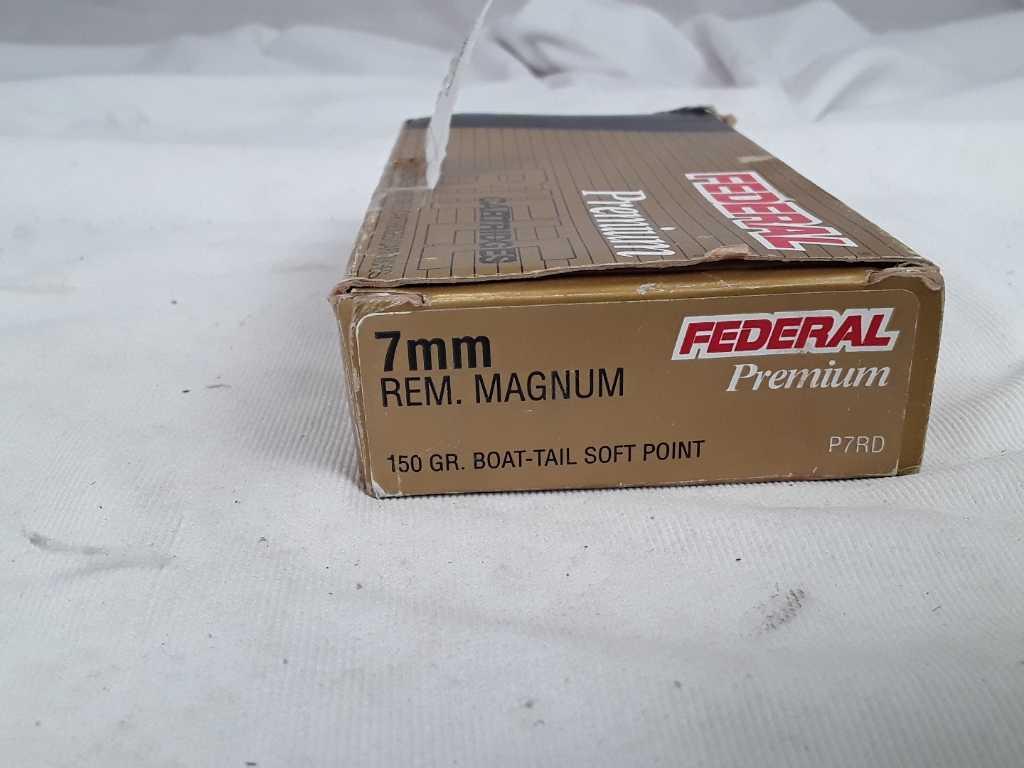 1 BOX OF FEDERAL PREMIUM 7MM AMMO