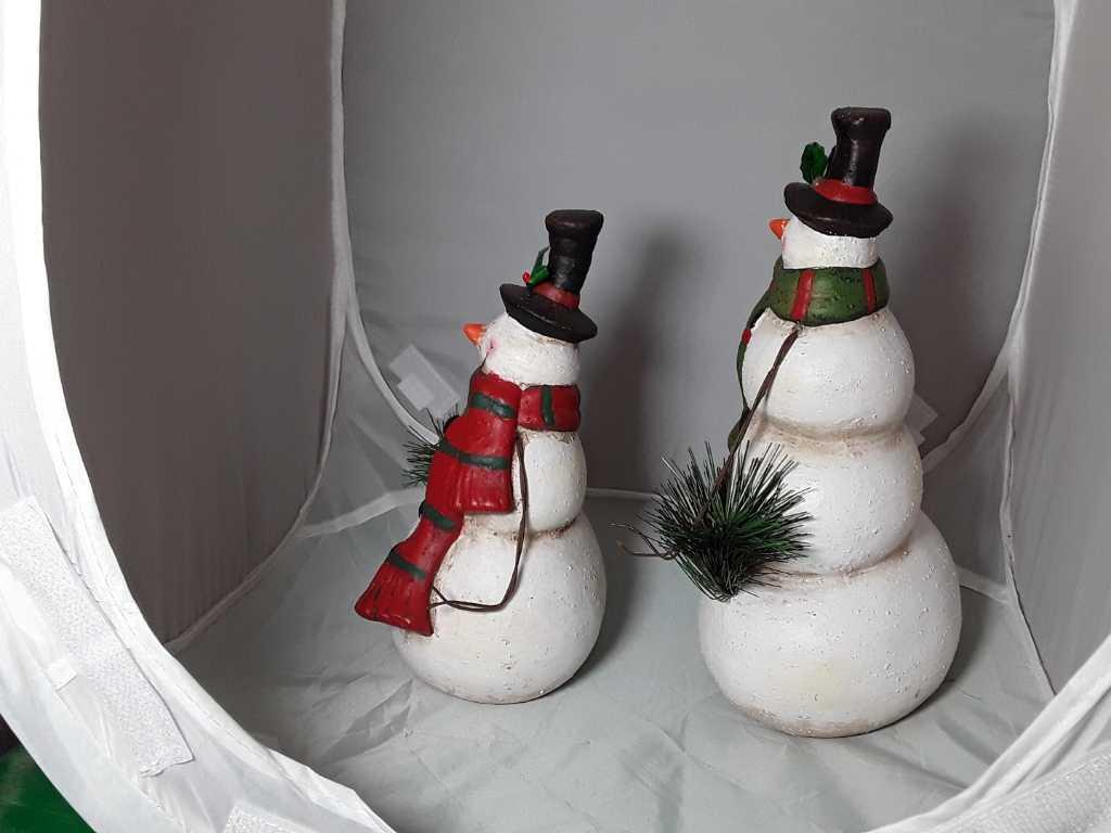 PAIR OF CERAMIC SNOWMEN