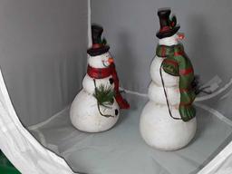 PAIR OF CERAMIC SNOWMEN