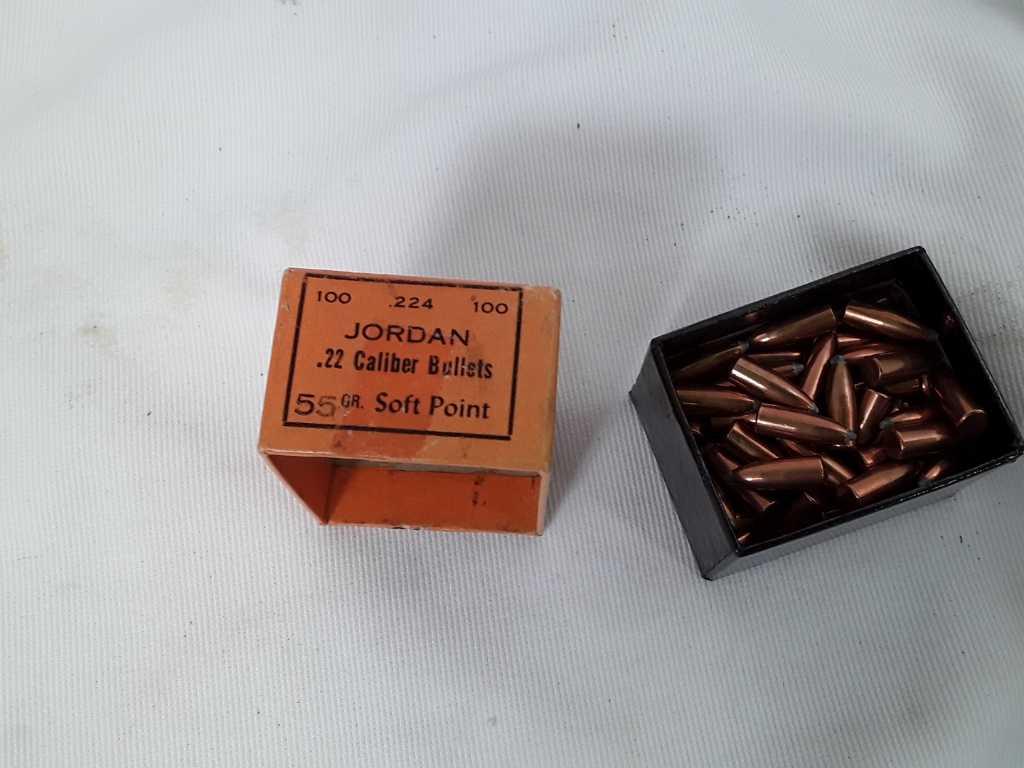 1 BOX JORDAN .22 CAL BULLETS