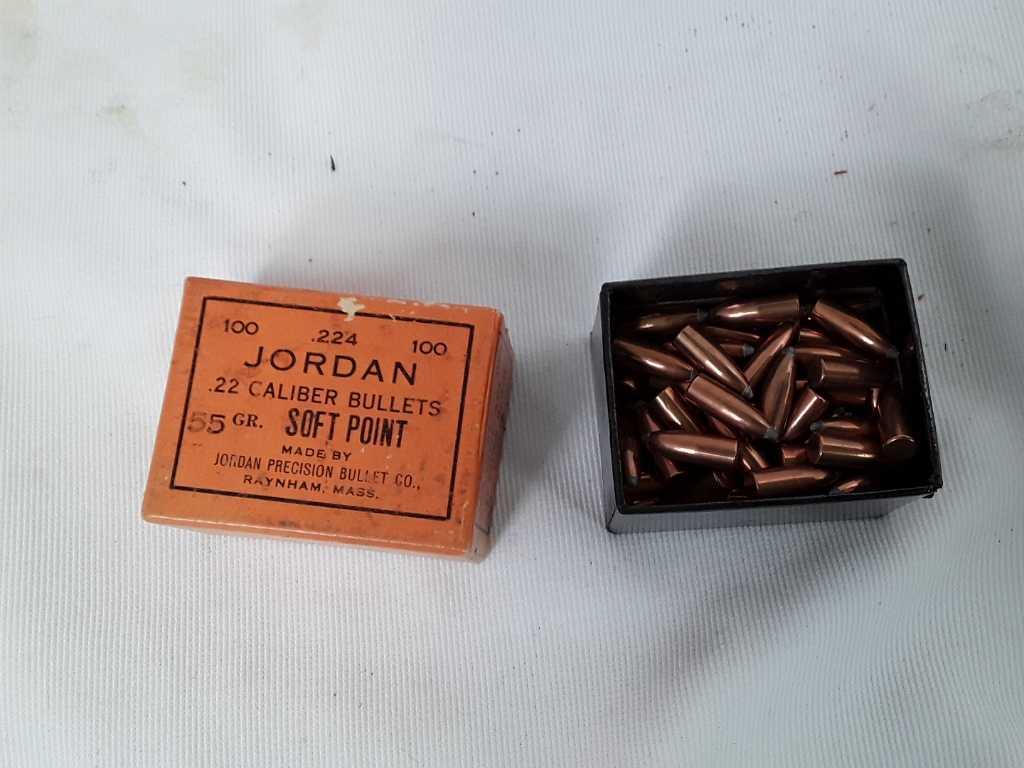 1 BOX JORDAN .22 CAL BULLETS