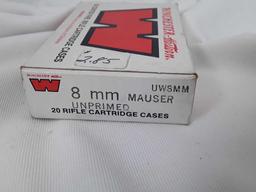 1 BOX WINCHESTER WESTERN 8MM CASINGS