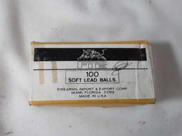 1 BOX OF FIE .44 CAL SOFT LEAD BALLS